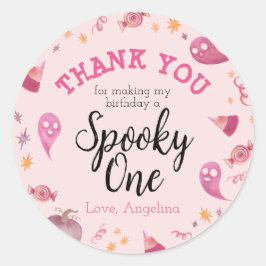 Spooky One Vielen Dank Gastgeschenk Runder Aufkleber