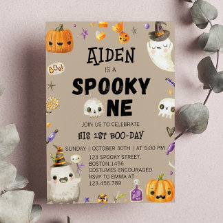 Spooky One Vintag Halloween Ghost Geburtstag Einladung