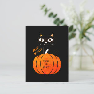 Spooky Orange Black Herbst Oktober Halloween Postkarte