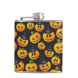 SPOOKY ORANGE HALLOWEEN PUMPKINS & WITCHES HATTEN FLACHMANN