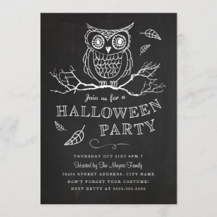 Spooky Owl Halloween-Party Einladung