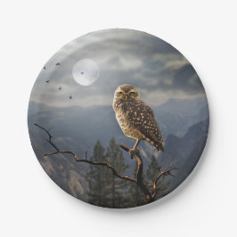 Spooky Owl Moon Graphic Pappteller