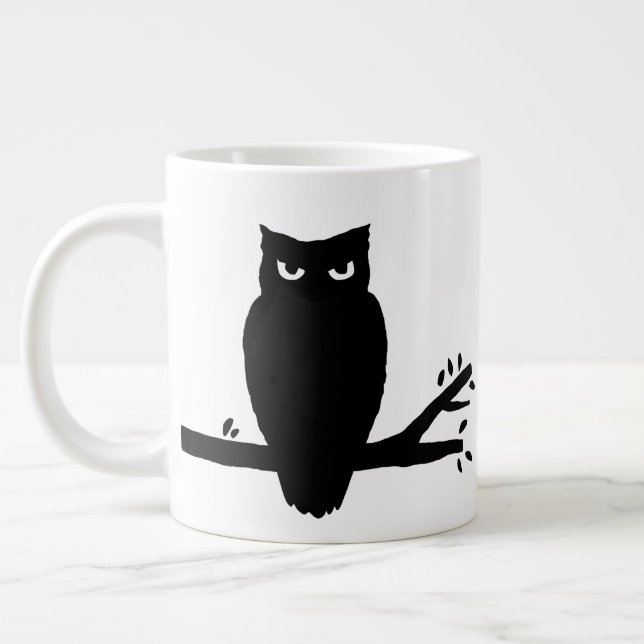Spooky Owl Silhouette Jumbo-Tasse (Links)