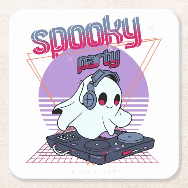 Spooky Party Halloween Rechteckiger Pappuntersetzer (Vorderseite)