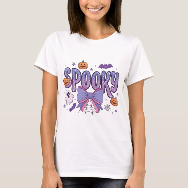 Spooky Pastel Sticker - Girly Ghost T-Shirt (Vorderseite)