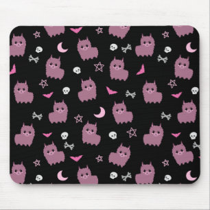 Spooky pastellfarbenes Lama-Muster, lila Mousepad