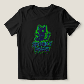 Spooky Paws - Neon Glow | NUR SCHWARZ Tri-Blend Shirt