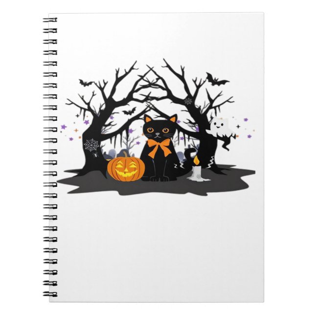 Spooky Paws & Pumpkin Halloween Nights Classic T-S Notizblock (Vorderseite)