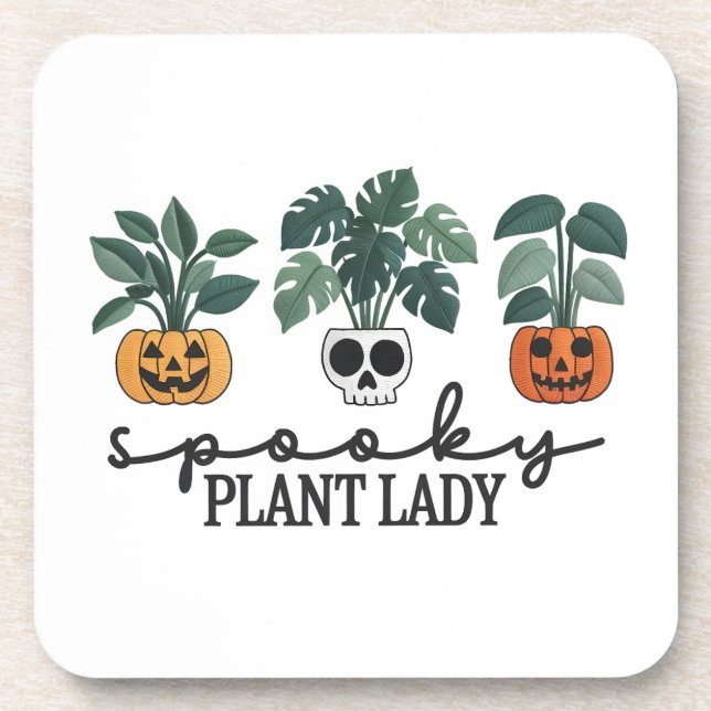 Spooky Pflanze Lady Halloween Monstera Design Getränkeuntersetzer (Vorderseite)