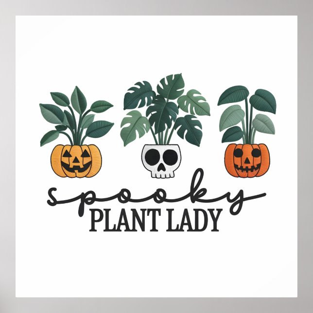 Spooky Pflanze Lady Halloween Monstera Design Poster (Vorne)