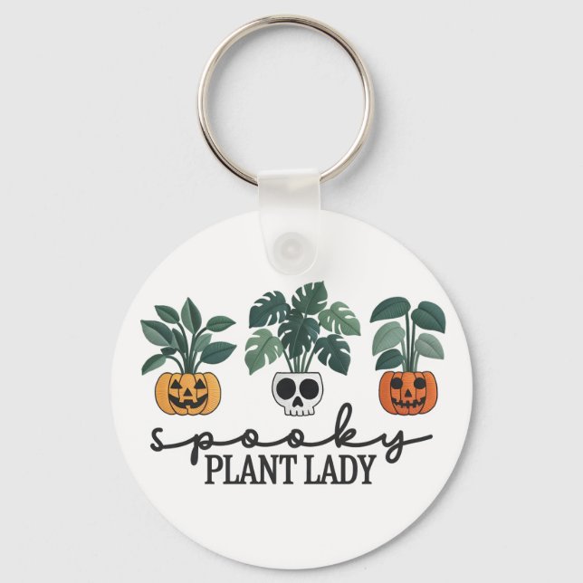 Spooky Pflanze Lady Halloween Monstera Design Schlüsselanhänger (Vorderseite)