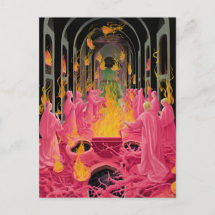 Spooky Pink Occult Ritual Postkarte