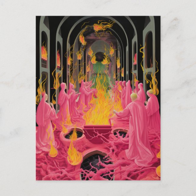 Spooky Pink Occult Ritual Postkarte (Vorderseite)