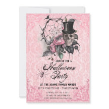 Spooky Pink und Black Spider Web-Einladung