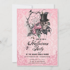 Spooky Pink und Black Spider Web-Einladung Einladung