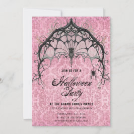 Spooky Pink und Black Spider Web-Einladung Einladung