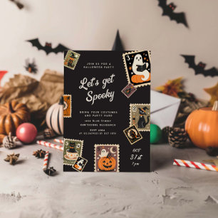 Spooky Postage Briefmarke Halloween-Party Einladung