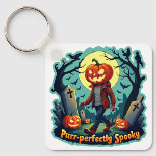 Spooky Pumpkin Art: Perfekt für Halloween Dekor! Schlüsselanhänger