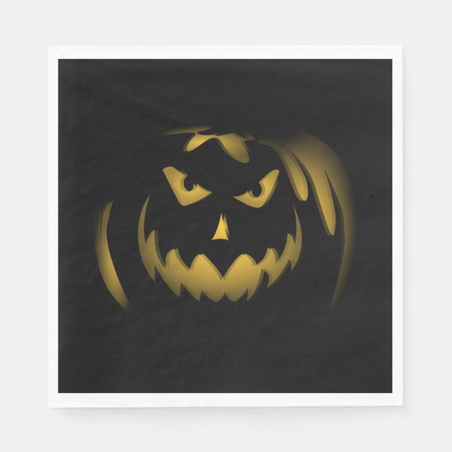 Spooky Pumpkin Face Serviette (Vorderseite)