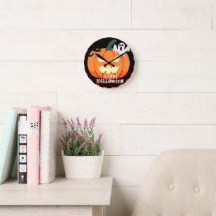 Spooky Pumpkin & Ghost Halloween Uhr