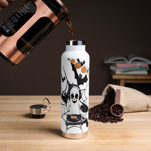 Spooky Pumpkin Glow Trinkflasche (Kaffee (gedreht))