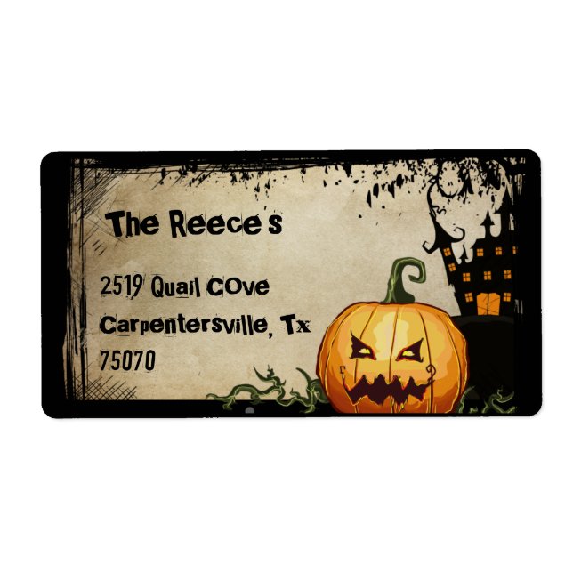 Spooky Pumpkin Halloween Address Labels (Vorne)