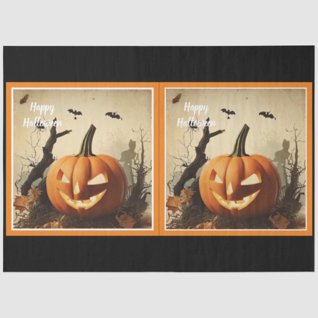 Spooky Pumpkin Halloween Collection Seidenpapier (Vorderseite)