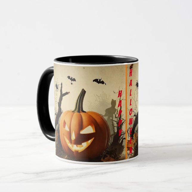 Spooky Pumpkin Halloween Collection Tasse (Vorderseite Links)