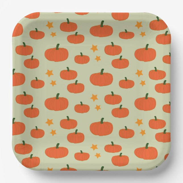 Spooky Pumpkin Halloween Pappteller (Vorderseite)