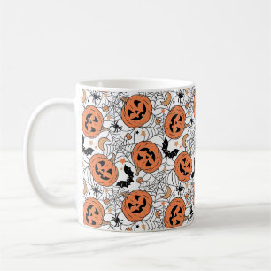 Spooky Pumpkin Halloween Pattern Kaffeetasse