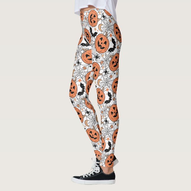 Spooky Pumpkin Halloween Pattern Leggings (Links)