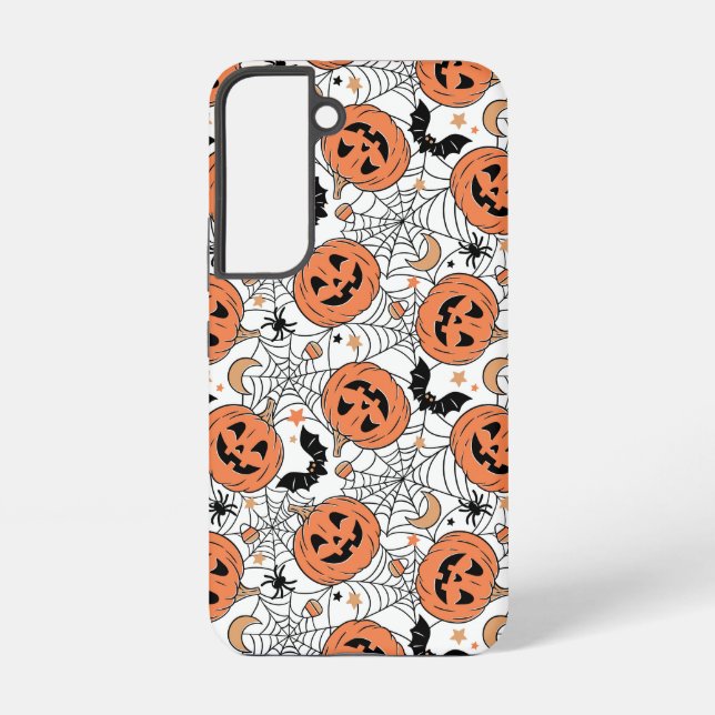 Spooky Pumpkin Halloween Pattern Samsung Galaxy Hülle (Rückseite)