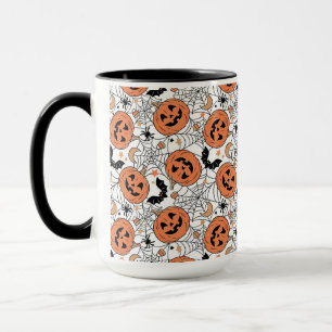 Spooky Pumpkin Halloween Pattern Tasse