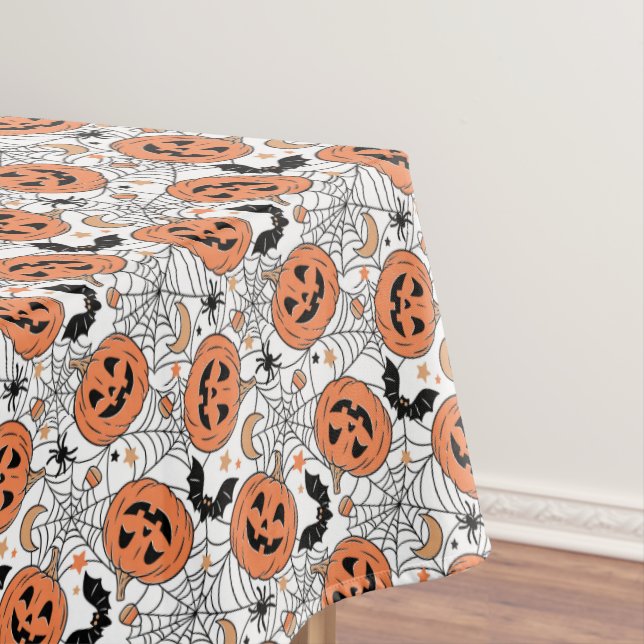Spooky Pumpkin Halloween Pattern Tischdecke (Beispiel)