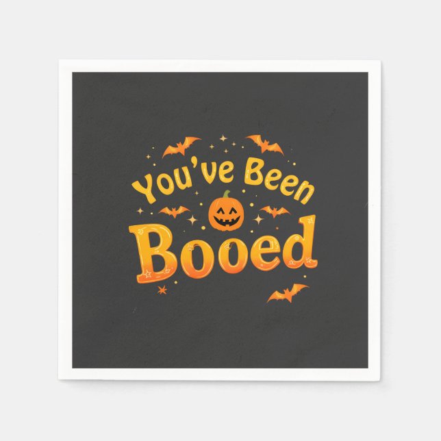 Spooky Pumpkin Halloween wurde dir gebootet Serviette (Vorderseite)