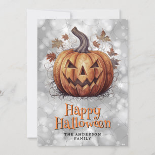 Spooky Pumpkin Happy Halloween Card Feiertagskarte