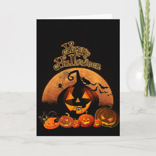 Spooky Pumpkin Happy Halloween Card Karte