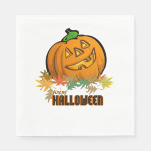 Spooky Pumpkin Happy Halloween Serviette