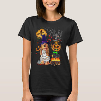 Spooky Pumpkin Hexenhut Cocker Spanel Halloween T-Shirt