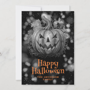 Spooky Pumpkin Jack O' Lantern Halloween Card Feiertagskarte