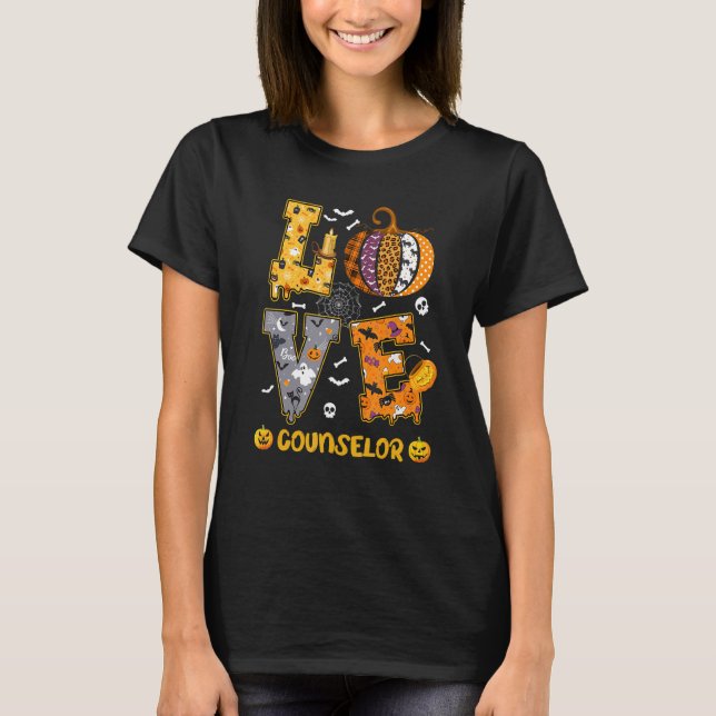 Spooky Pumpkin Love Halloween Counselor Teacher St T-Shirt (Vorderseite)