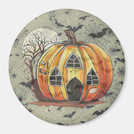 Spooky Pumpkin mit Bats Magnet