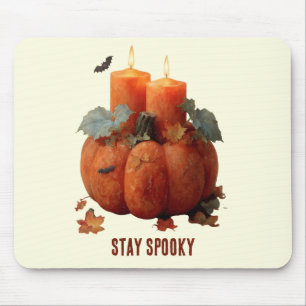 Spooky Pumpkin mit Kerzen bleibe Mousepad