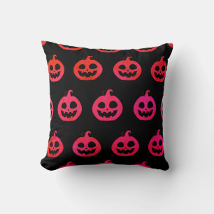 Spooky Pumpkin mit schwarzem Hinterkopf Kissen
