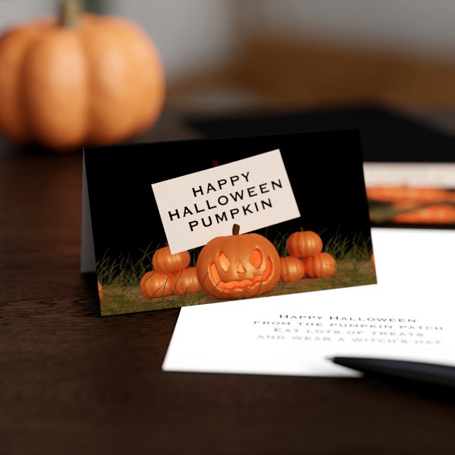 Spooky Pumpkin Pack von 25 winzig Halloween Karten (Cute little Halloween classroom cards for your little pumpkins)