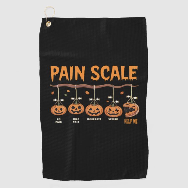 Spooky Pumpkin Pain Scale Trauma Nurse Triage Hall Golfhandtuch (Vorderseite)