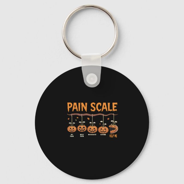Spooky Pumpkin Pain Scale Trauma Nurse Triage Hall Schlüsselanhänger (Vorderseite)