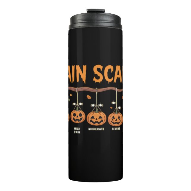 Spooky Pumpkin Pain Scale Trauma Nurse Triage Hall Thermosbecher (Vorderseite)
