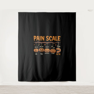 Spooky Pumpkin Pain Scale Trauma Nurse Triage Hall Wandteppich