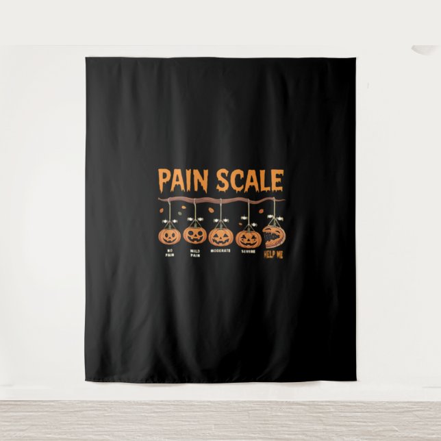 Spooky Pumpkin Pain Scale Trauma Nurse Triage Hall Wandteppich (Vorderseite)